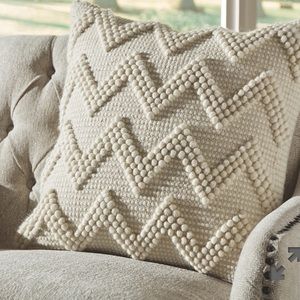 Signature Design by Ashley Amie Boho Chevron Throw Pillow, 20 x 20 Inches, Beige